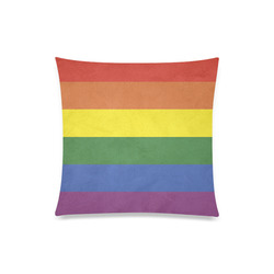 Stripes with rainbow colors Custom Zippered Pillow Case 20"x20"(Twin Sides)
