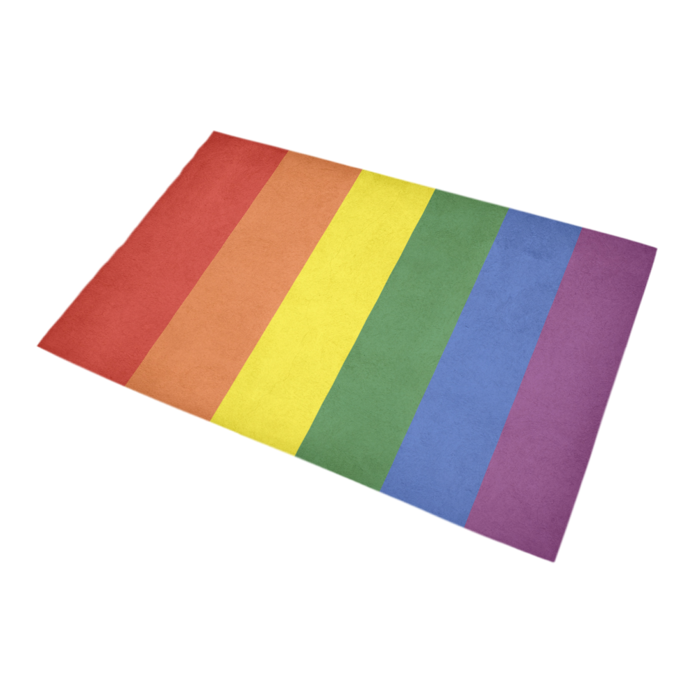Stripes with rainbow colors Bath Rug 20''x 32''