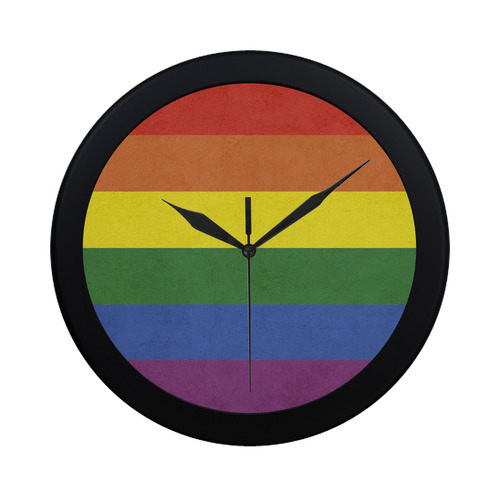 Stripes with rainbow colors Circular Plastic Wall clock
