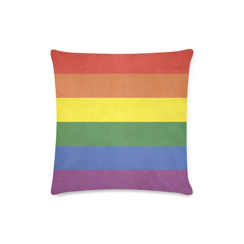 Stripes with rainbow colors Custom Zippered Pillow Case 16"x16"(Twin Sides)