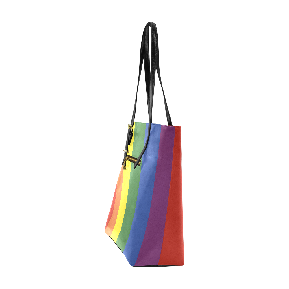 Stripes with rainbow colors Euramerican Tote Bag/Small (Model 1655)