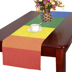 Stripes with rainbow colors Table Runner 16x72 inch