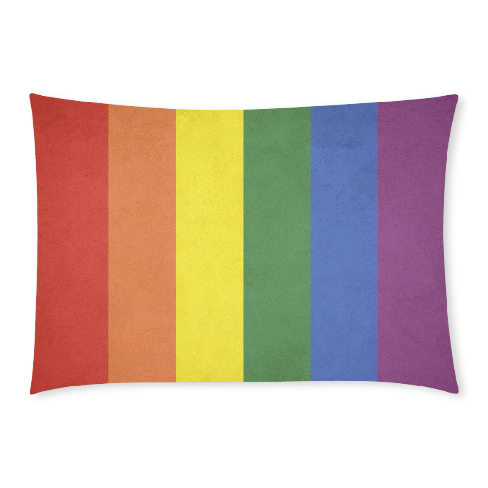 Stripes with rainbow colors Custom Rectangle Pillow Case 20x30 (One Side)