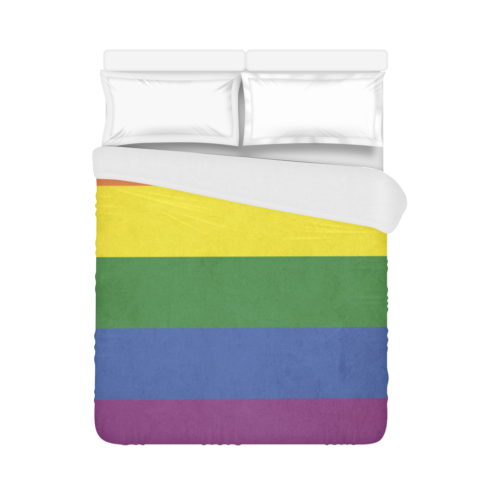 Stripes with rainbow colors Duvet Cover 86"x70" ( All-over-print)