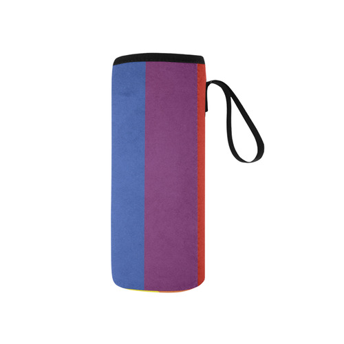 Stripes with rainbow colors Neoprene Water Bottle Pouch/Small