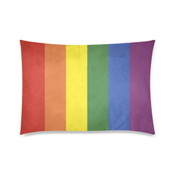 Stripes with rainbow colors Custom Zippered Pillow Case 20"x30"(Twin Sides)