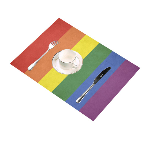 Stripes with rainbow colors Placemat 14’’ x 19’’