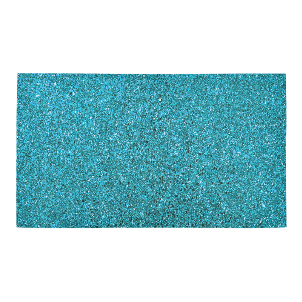 Turquoise Glitter Bath Rug 16''x 28''