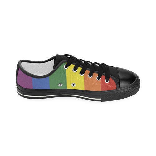 Stripes with rainbow colors Women's Classic Canvas Shoes (Model 018)