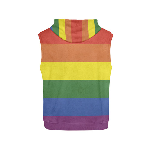 Stripes with rainbow colors All Over Print Sleeveless Hoodie for Women (Model H15)