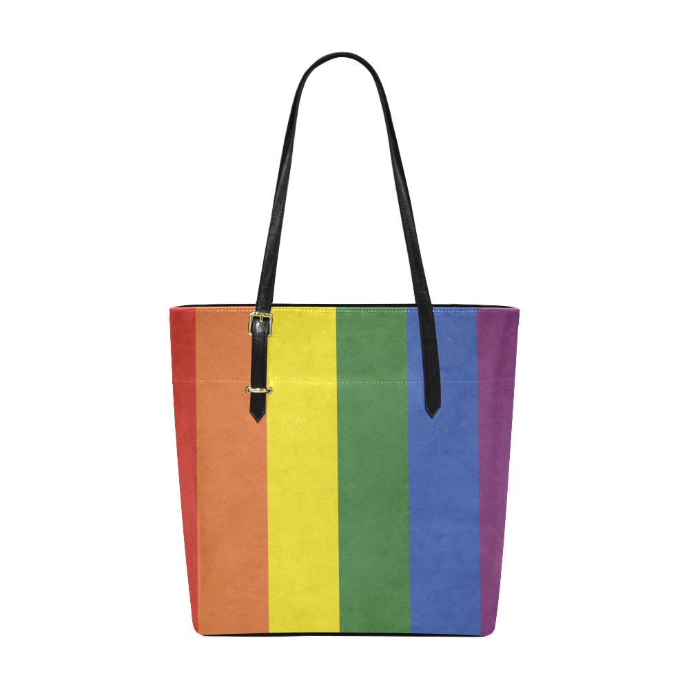 Stripes with rainbow colors Euramerican Tote Bag/Small (Model 1655)