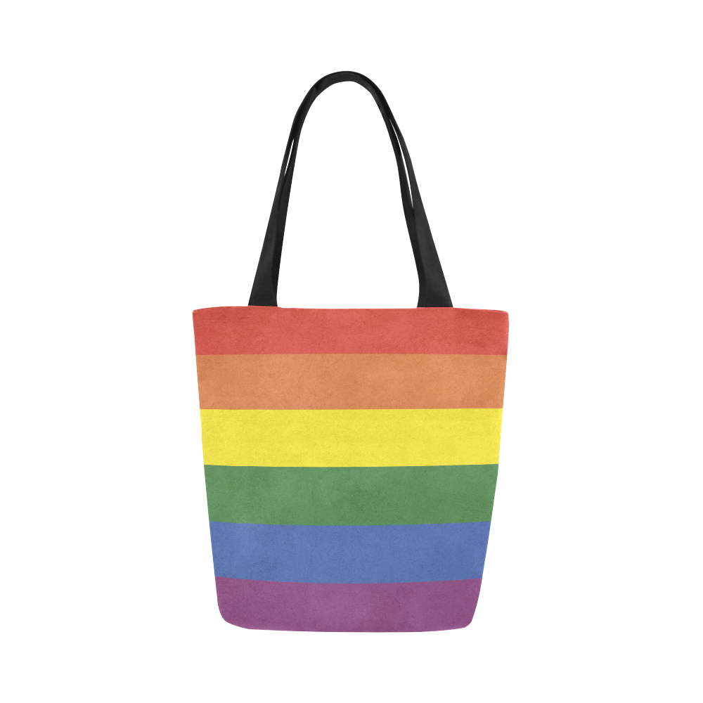 Stripes with rainbow colors Canvas Tote Bag (Model 1657)