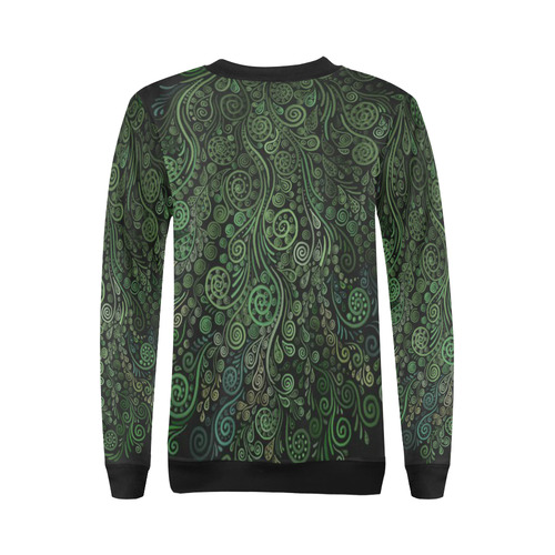 3D Psychedelic Abstract Fantasy Tree Greenery All Over Print Crewneck Sweatshirt for Women (Model H18)