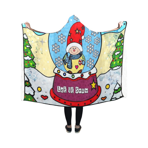 Snow Popart by Nico Bielow Hooded Blanket 50''x40''