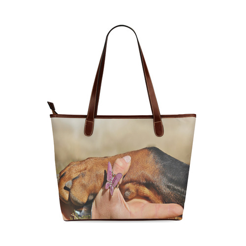 Dog Mans Best Friend Shoulder Tote Bag (Model 1646)