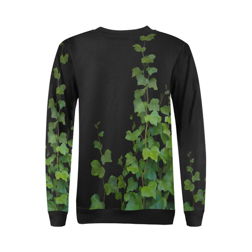 Vines, climbing plant watercolor All Over Print Crewneck Sweatshirt for Women (Model H18)