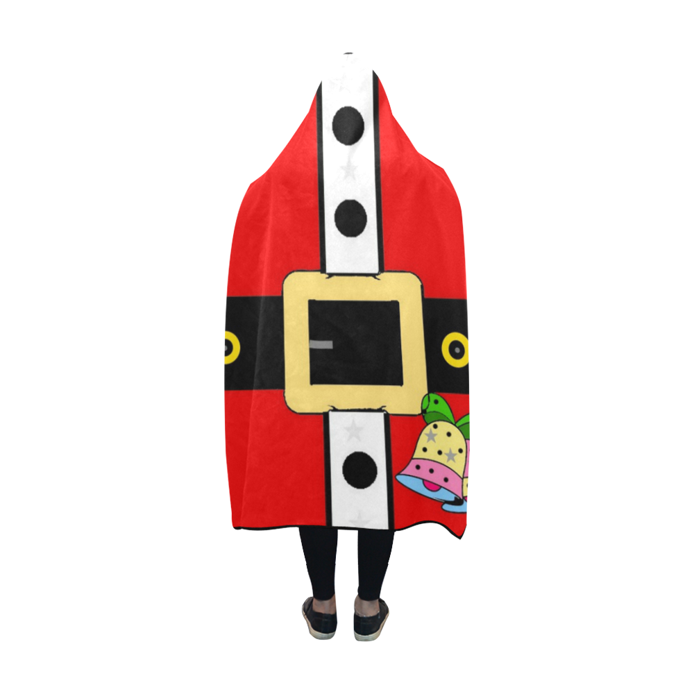 Santa Belt Popart by Nico Bielow Hooded Blanket 60''x50''