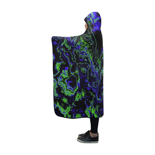 power fractal C by JamColors Hooded Blanket 60''x50''