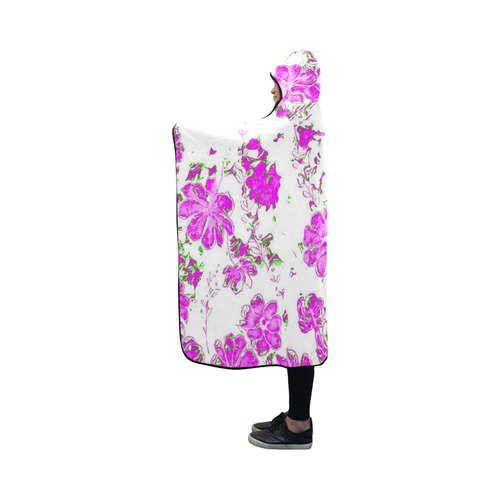 floral dreams 12 F by JamColors Hooded Blanket 50''x40''