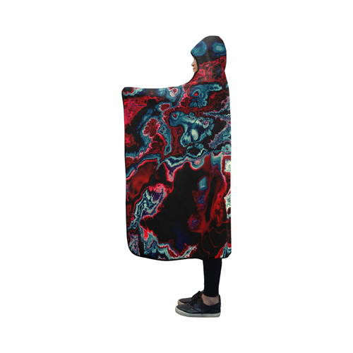 awesome fractal marbled 07 Hooded Blanket 50''x40''