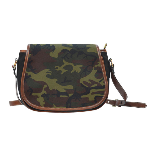 Camo Green Brown Saddle Bag/Small (Model 1649)(Flap Customization)