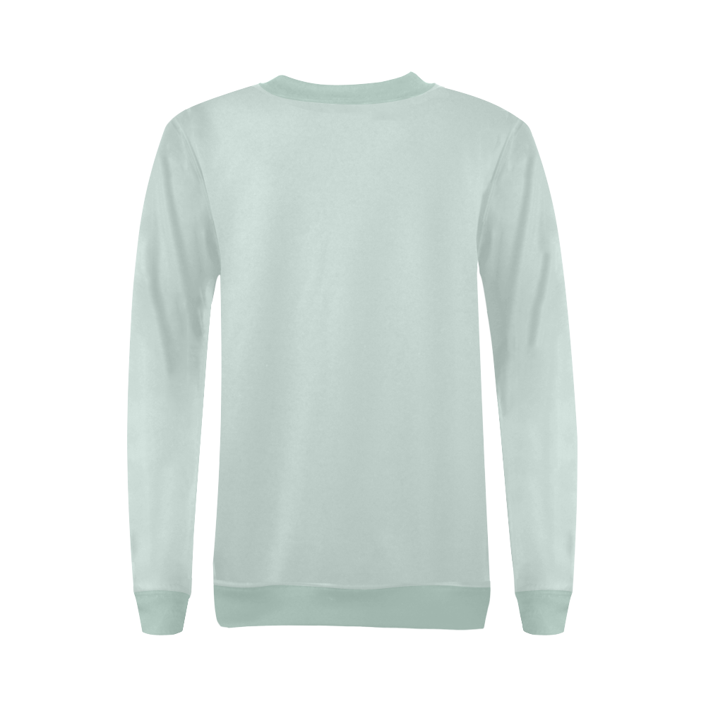 Iceberg and Jet Stream Mint Green All Over Print Crewneck Sweatshirt for Women (Model H18)