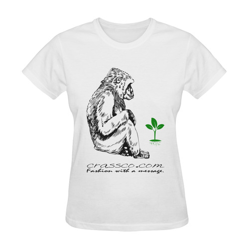 GORILLA PLANT MESSAGE Sunny Women's T-shirt (Model T05)
