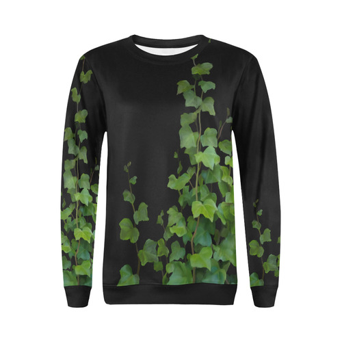 Vines, climbing plant watercolor All Over Print Crewneck Sweatshirt for Women (Model H18)