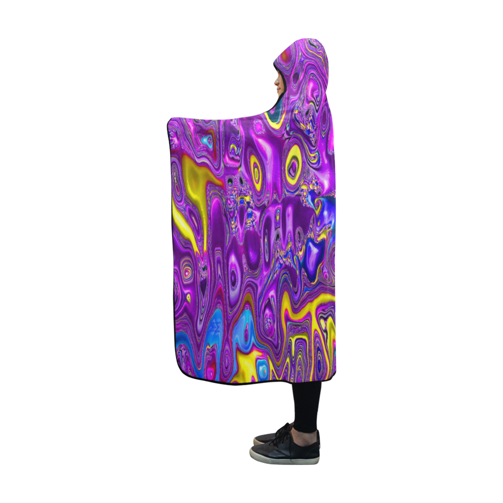 melted fractal 1A by JamColors Hooded Blanket 60''x50''