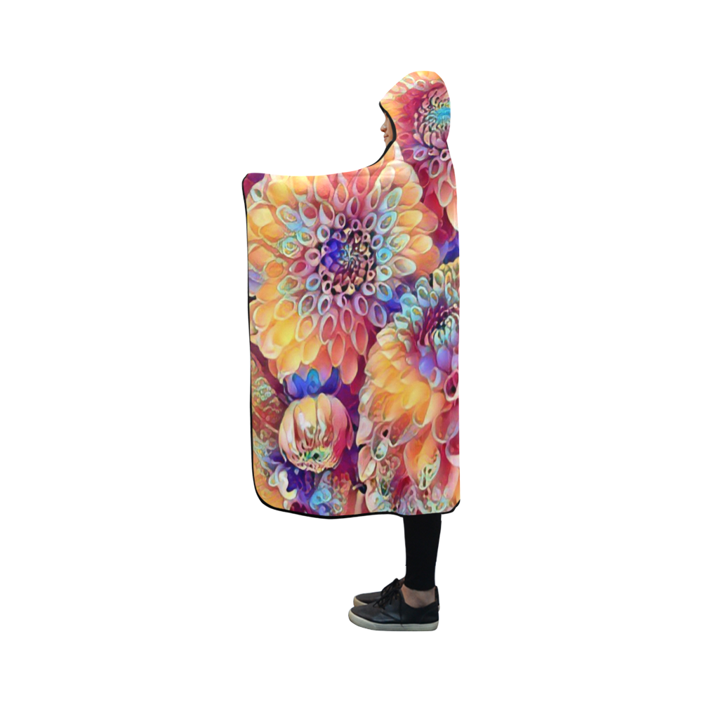 Gorgeous floral A by Jamcolors Hooded Blanket 50''x40''