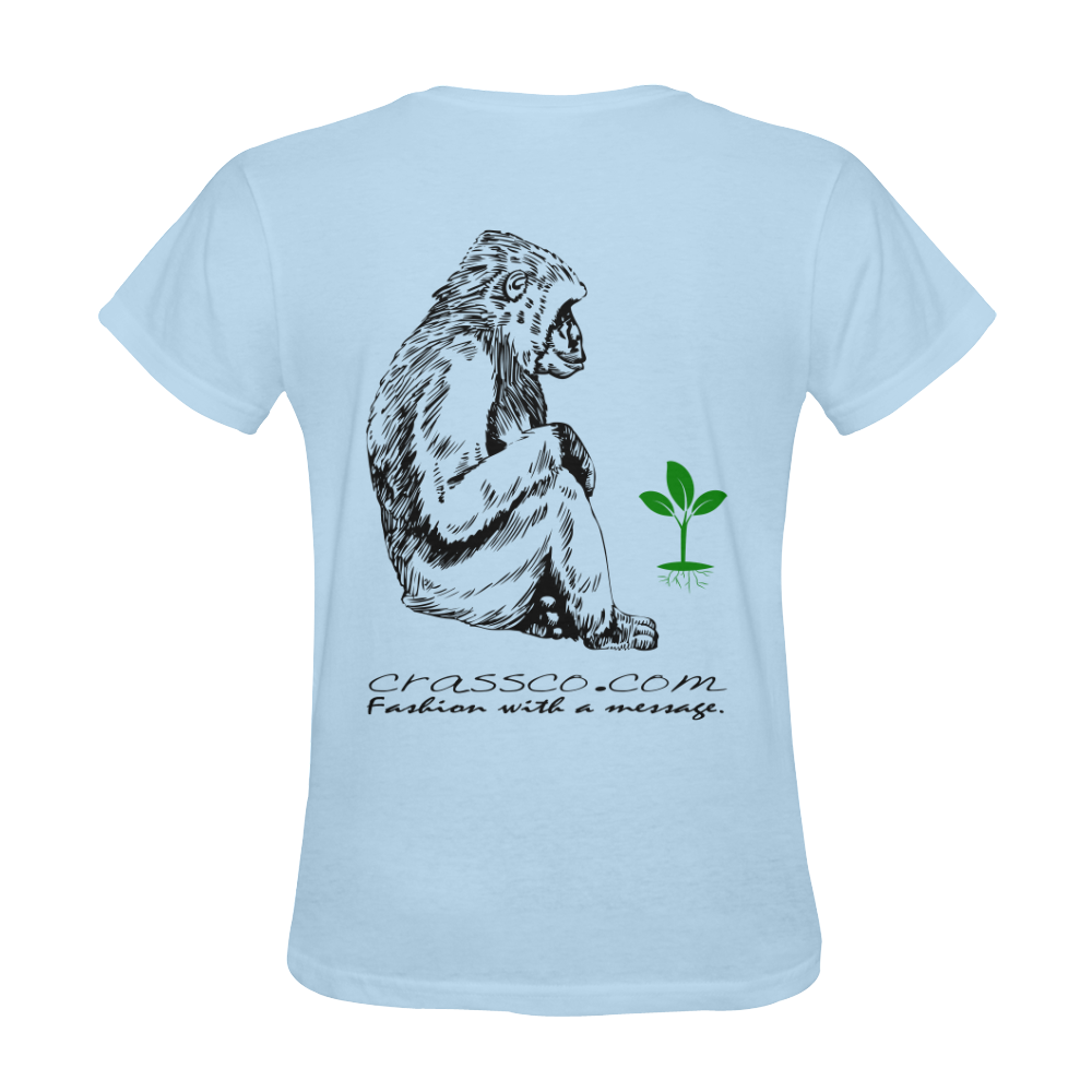 GORILLA PLANT MESSAGE II Sunny Women's T-shirt (Model T05)