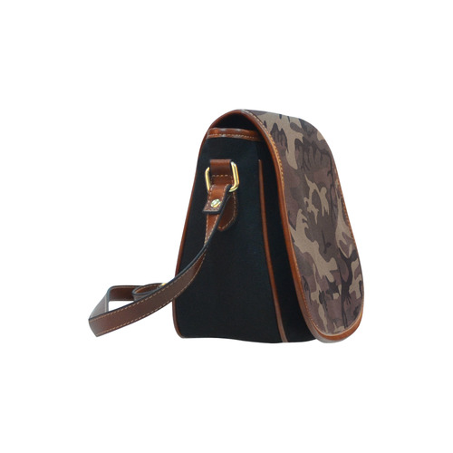 Camo Red Brown Saddle Bag/Small (Model 1649)(Flap Customization)