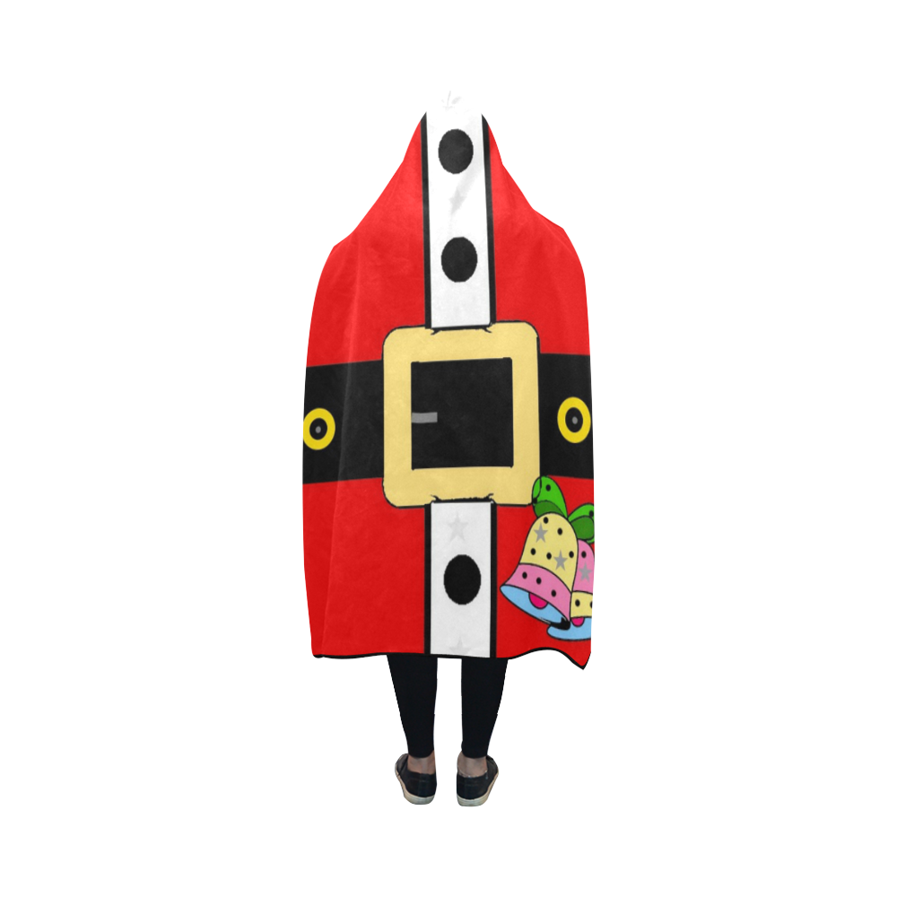 Santa Belt Popart by Nico Bielow Hooded Blanket 50''x40''