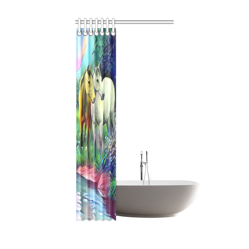 Beautiful Horses on the Lake Shower Curtain 36"x72"