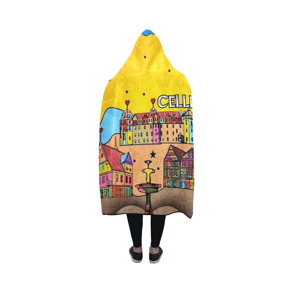 Celle Popart by Nico Bielow Hooded Blanket 50''x40''