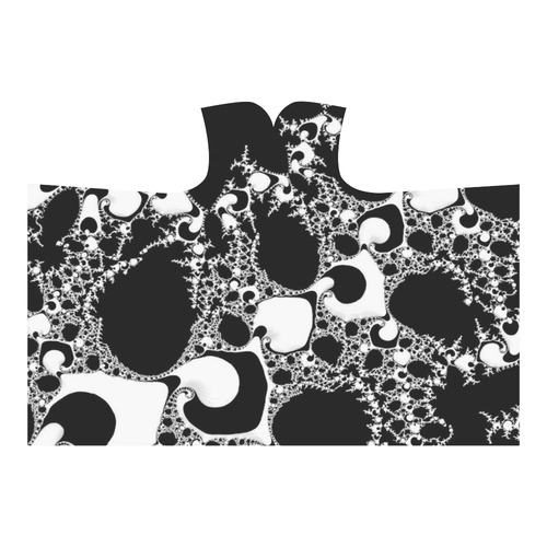 special fractal 04 B&W Hooded Blanket 80''x56''