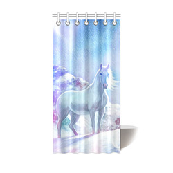 Beautiful Horses White Snow Shower Curtain 36"x72"