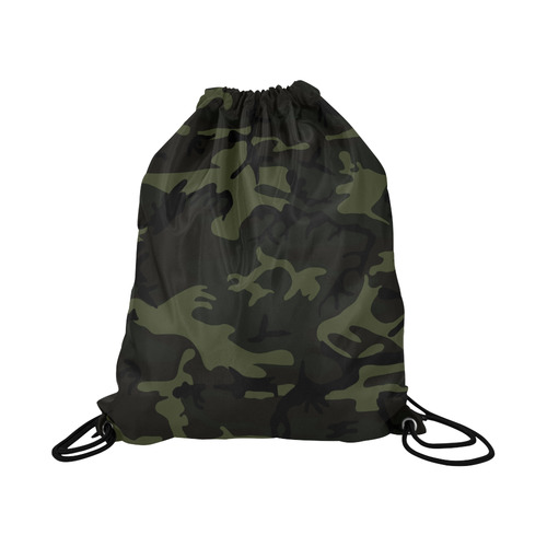 Camo Green Large Drawstring Bag Model 1604 (Twin Sides)  16.5"(W) * 19.3"(H)