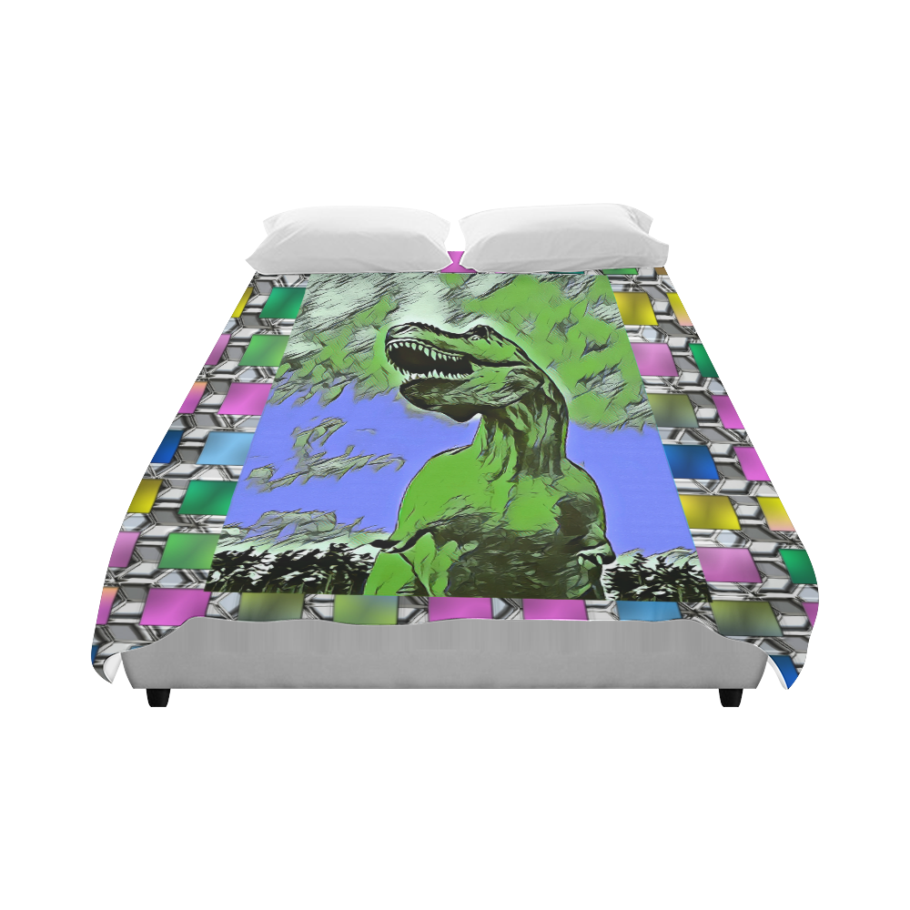 DINO SQUARE ABSTRACT IV Duvet Cover 86"x70" ( All-over-print)