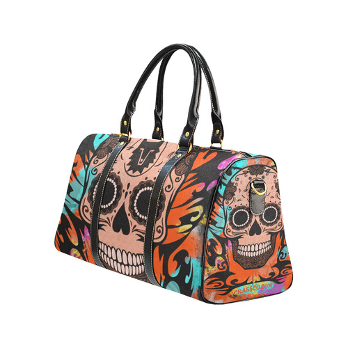 SKULL TRIBAL CULT ORANGE New Waterproof Travel Bag/Small (Model 1639)