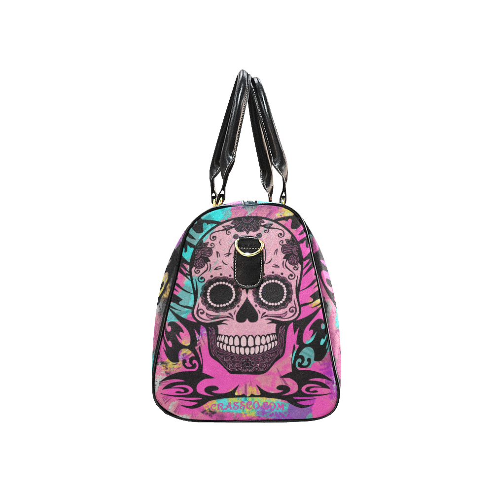 SKULL TRIBAL CULT PINK New Waterproof Travel Bag/Small (Model 1639)