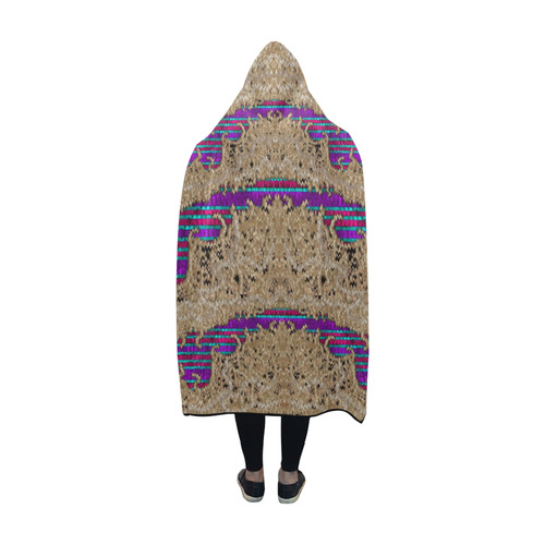 Pearl lace and smiles in peacock style Hooded Blanket 60''x50''