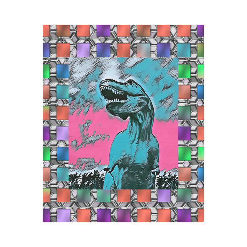 DINO SQUARE ABSTRACT III Duvet Cover 86"x70" ( All-over-print)