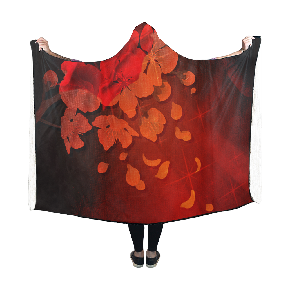 cherry blossom Hooded Blanket 60''x50''