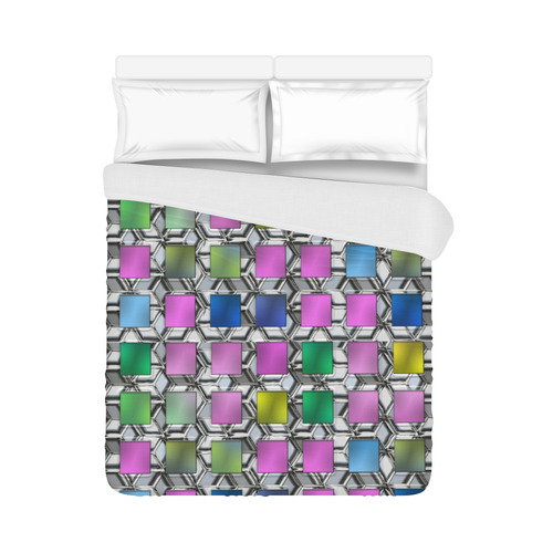 SQUARE MULTICOLOR II Duvet Cover 86"x70" ( All-over-print)