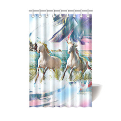 Horses Running by the Sea Shower Curtain 48"x72"