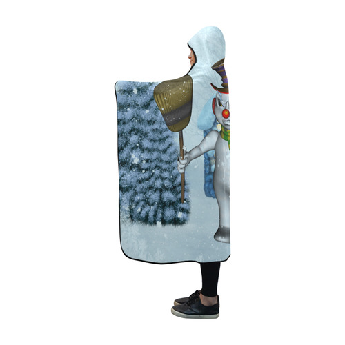 Funny grimly snowman Hooded Blanket 60''x50''