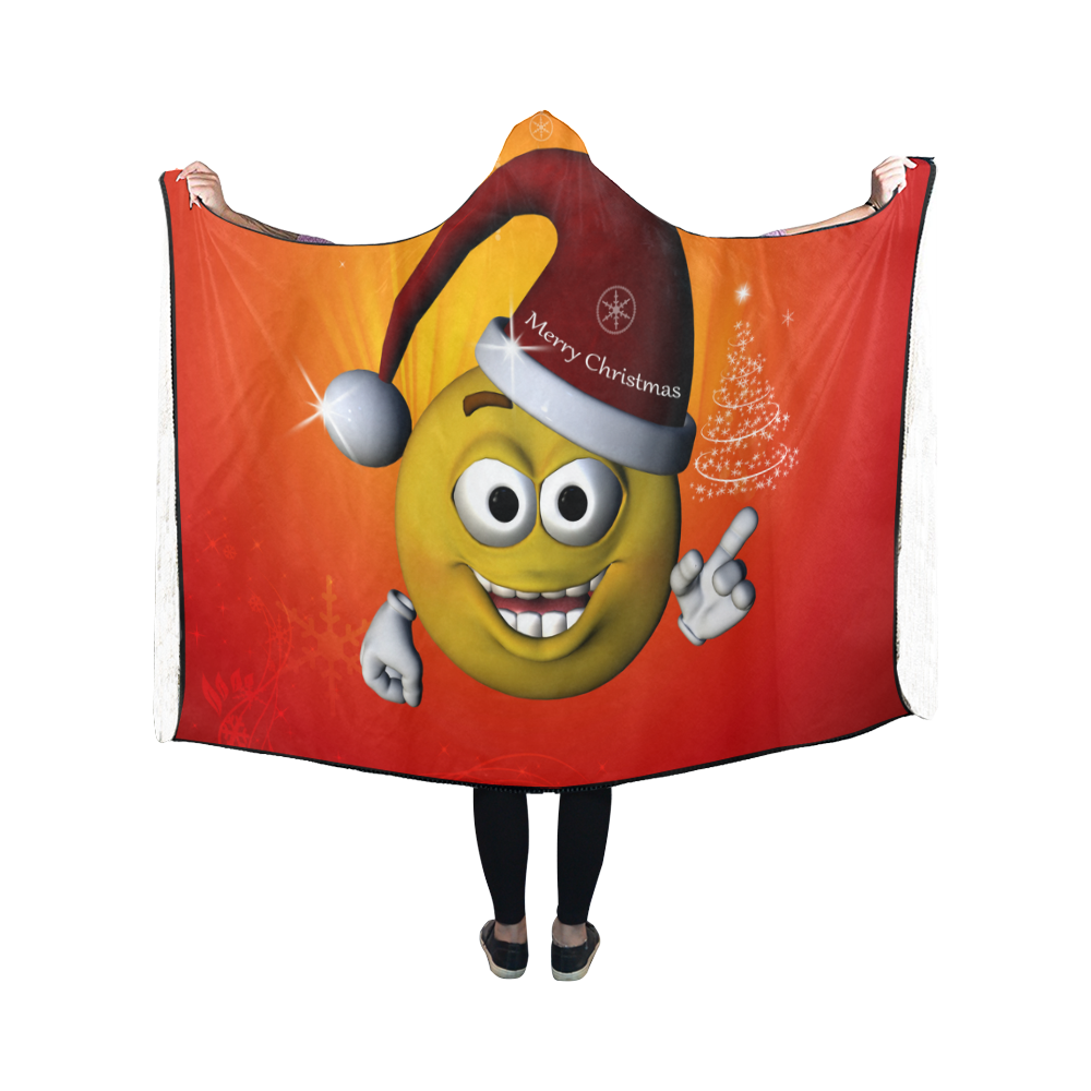 The funny christmas smiley Hooded Blanket 50''x40''