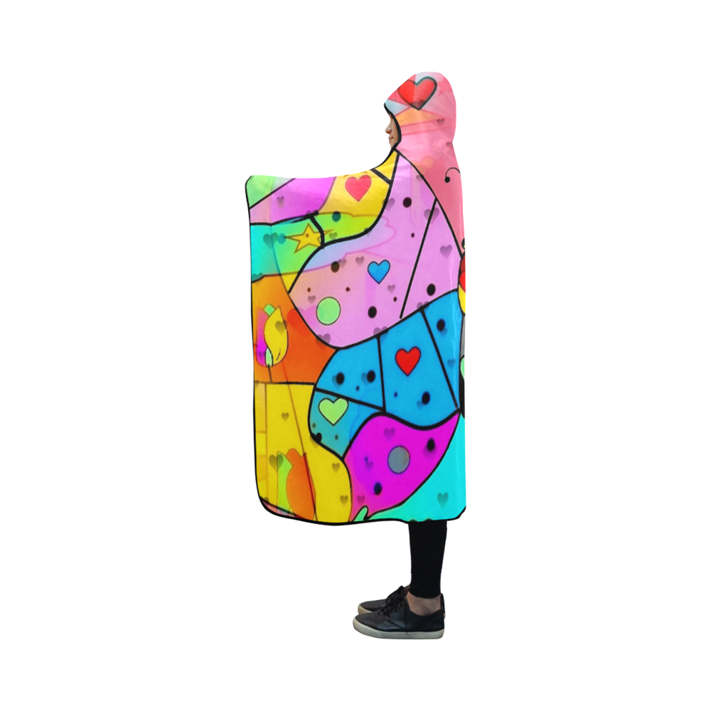 Butterfly Popart by Nico Bielow Hooded Blanket 50''x40''