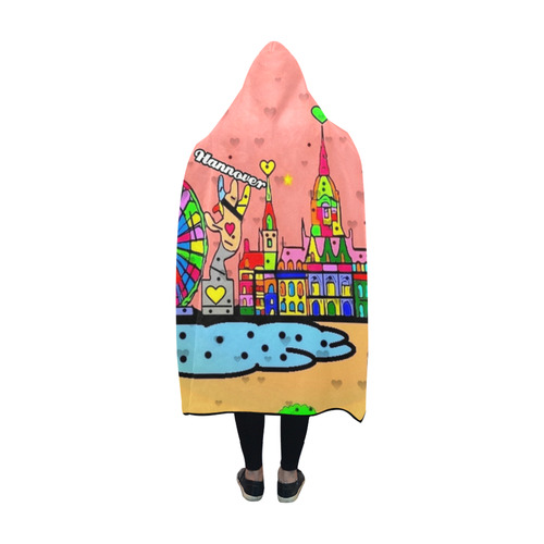 Hannover Popart by Nico Bielow Hooded Blanket 60''x50''
